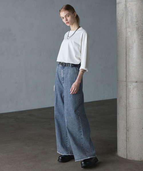 早い者勝ち！SERACE ルーズシルエットヴィンテージデニムワイドパンツ SERACE】Loose silhouette vintage denim wide pants / ルーズ