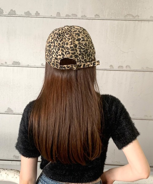 No.2♠️茶色ヒョウ柄♠️１点♠️ファンキャップ♠️ディズニーリゾート♠️ non-hedge キャップ 帽子 ヒョウ柄ダメージキャップ レディース