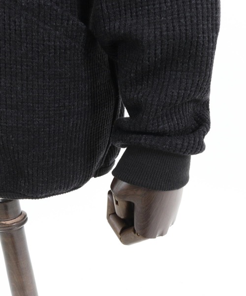 CAMBIO（カンビオ） カーディガン mcg3520-ウール混ワッフルミリタリー