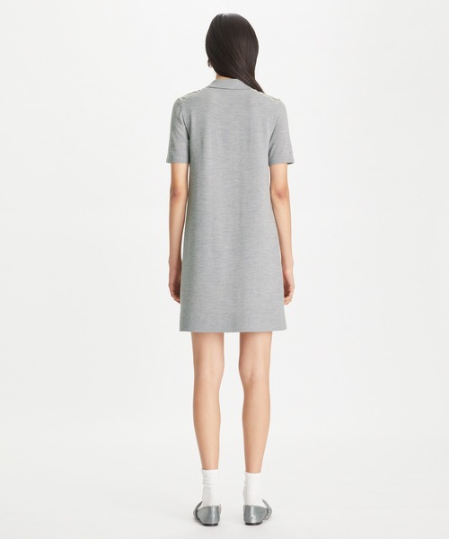 OP226：Tory Burch シルクフロント Tシャツ ミニドレス TORY BURCH（トリーバーチ） ドレス シルクフロント ポロドレス