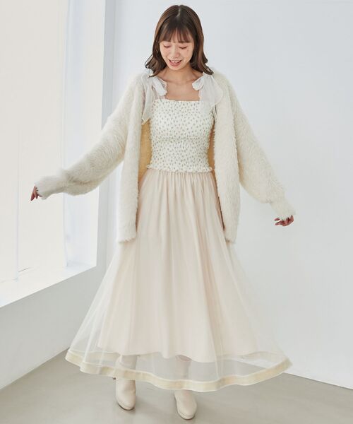 MAJESTIC LEGON（マジェスティックレゴン） ロング スカート 裾ベロア