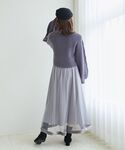 スカート 裾ベロアチュールスカートの詳細画像5