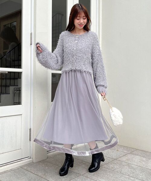 MAJESTIC LEGON（マジェスティックレゴン） スカート 裾ベロアチュール