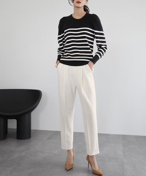 ELFRANK パンツ ダンボールタックテーパードパンツ レディース