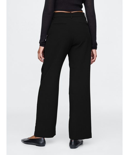 GAP パンツ 365 ミッドライズ サテントリム トラウザーパンツ