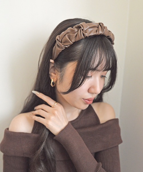 styiro（スタイロ） カチューシャ プラックレザーカチューシャ