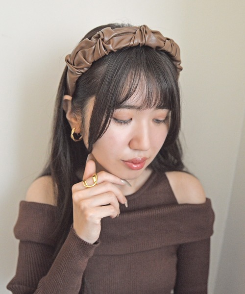 styiro（スタイロ） カチューシャ プラックレザーカチューシャ