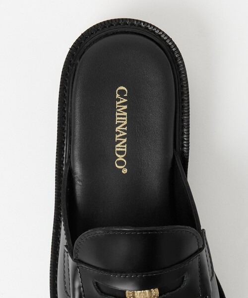 Caminando ブラックレザー コインローファー CAMINANDO ローファー 「別注」 「CAMINANDO」レザー コイン