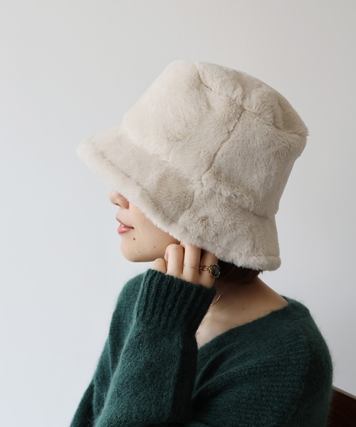 MICA&DEAL 帽子 ハット 「GRILLO」リバーシブルムートンファー