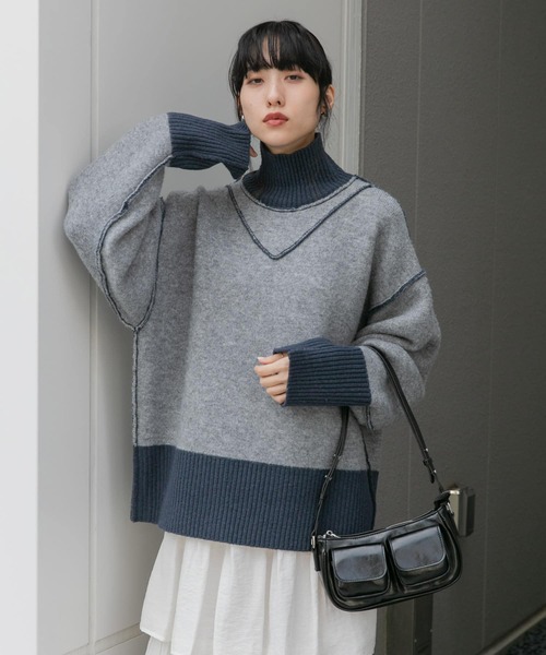 KBF（ケービーエフ） ニット セーター リバーシブルタートルニット