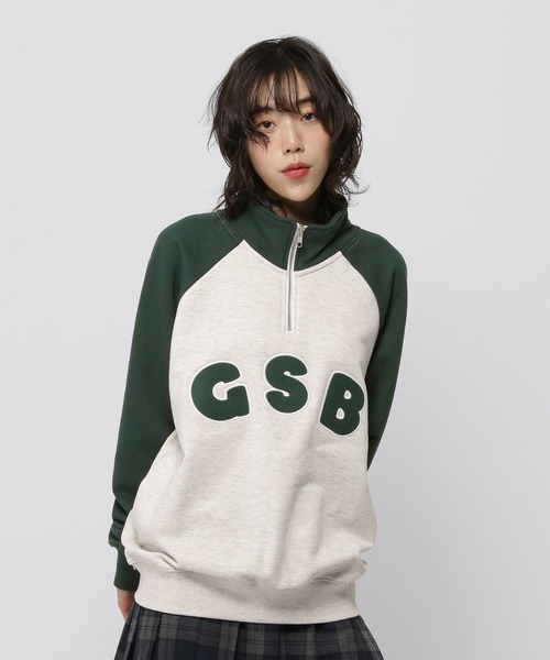 トレーナー スウェット 「UNISEX」GAINSBORO／ラグランハーフジップ（ウラケ） レディース メンズ
