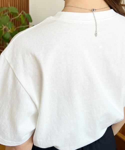 レディースホワイト 半袖Tシャツ ロゴ刺繍　Ⅿ moment+ tシャツ ロゴ刺繍半袖Tシャツ レディース : ZOZOTOWN