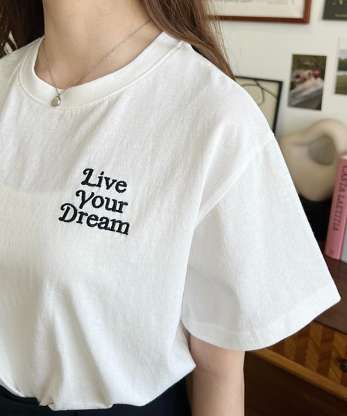 moment+ tシャツ ロゴ刺繍半袖Tシャツ レディース : ZOZOTOWN Yahoo!店 