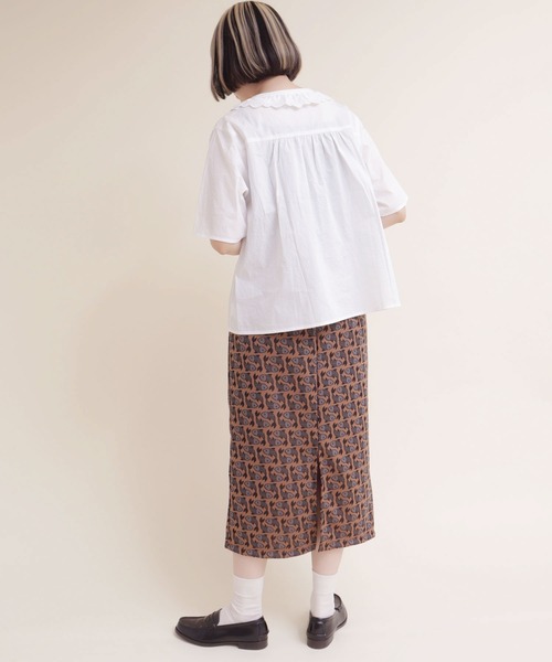 didizizi ネコとお花JQ　スカート didizizi（ディディジジ）の「ネコとお花JQ スカート（スカート