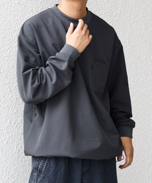 SHIPS any トレーナー スウェット any:「洗濯機可能」ストレッチ 裏