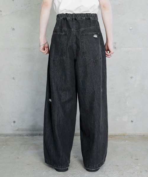 ASTRONOMY ジーンズ ヴィンテージケオレ加工ワイドバギーデニム メンズ