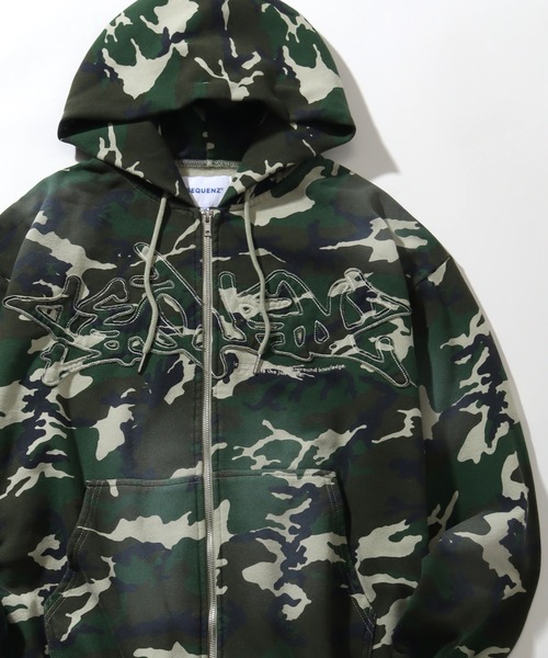 SEQUENZE パーカー 「SEQUENZ/シークエンズ」LOGO APPLIQUE ZIP HOODIE
