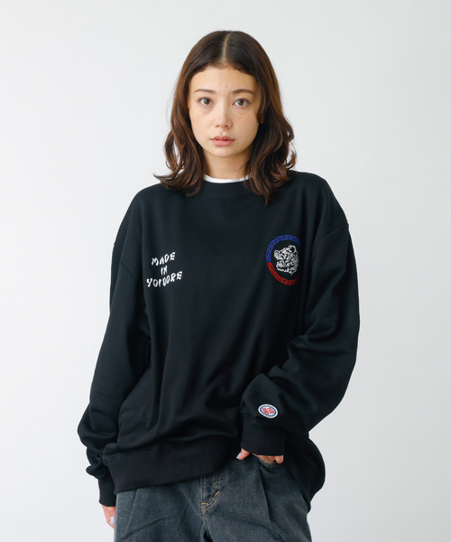 新品　24年秋冬 YOIDORE 酒愛好家 クルーネックスウェット 黒　L 新品 24年秋冬 YOIDORE 酒愛好家 クルーネックスウェット 黒 L