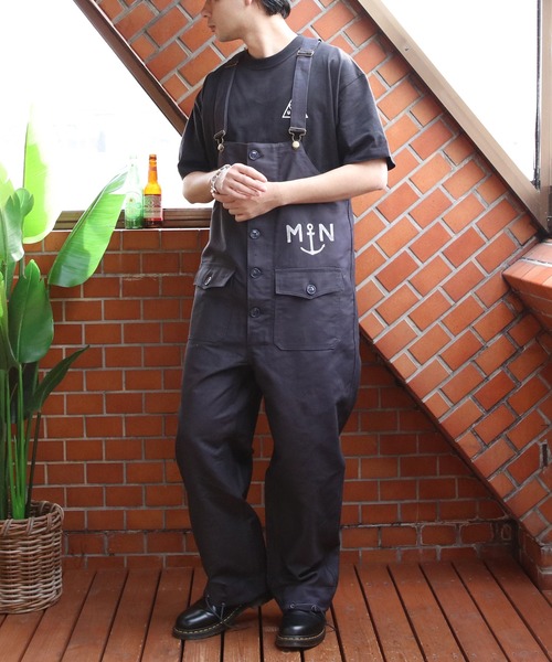 8（eight） オーバーオール サロペット フランスタイプ NAVY