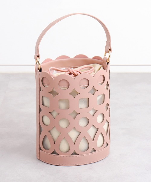 【美品】【完売品】DIANA カットワークレザー インナーバッグ付きバケツバッグ アルテミス バイ ダイアナ artemis by DIANA カットワークレザー