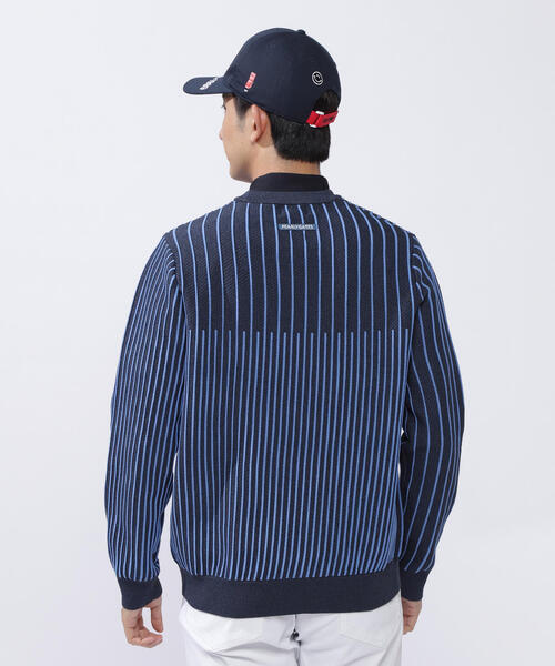 PEARLY GATES ロゴストライプ　セーター サイズ２ PEARLY GATES セーター ニット 「PEARLY GATES」ストライプ