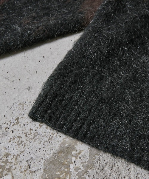 「CLEL」 長袖ニット L グレイッシュベージュ メンズ_画像2