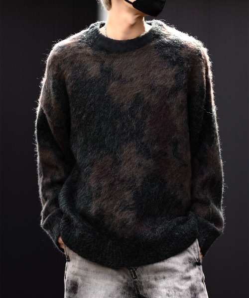 「CLEL」 長袖ニット L グレイッシュベージュ メンズ_画像5