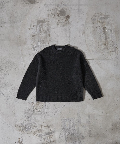 「CLEL」 長袖ニット L グレイッシュベージュ メンズ_画像8