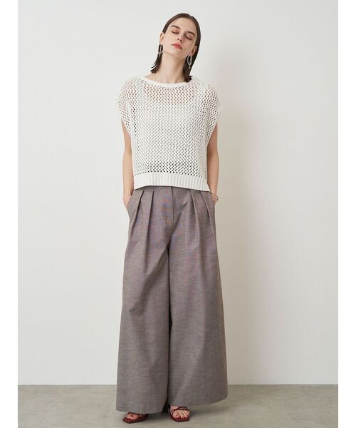 ニット セーター メタルライクヤーンメッシュトップス レディース ELENDEEK ニット セーター メタルライクヤーンメッシュトップス