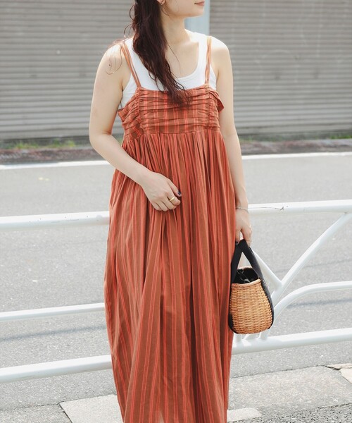 B：MING by BEAMS ワンピース インド ストライプ キャミ