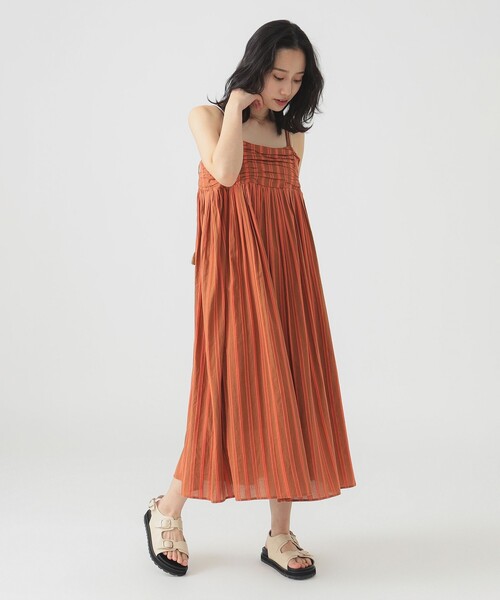 B：MING by BEAMS ワンピース インド ストライプ キャミ