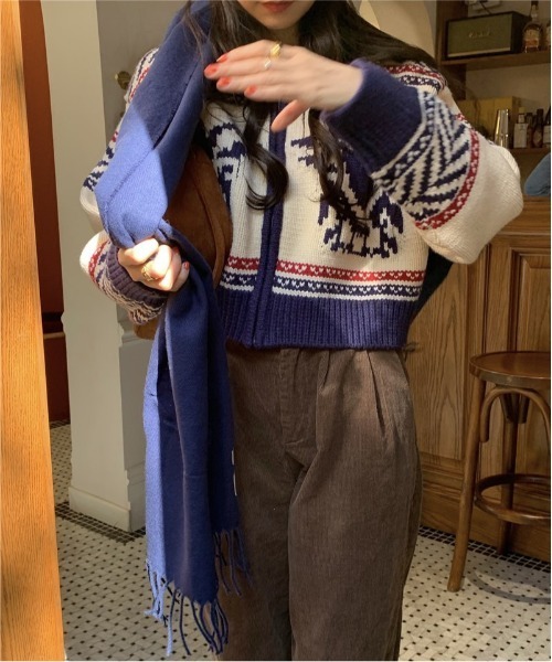 「shameless」 ニットカーディガン FREE ホワイト レディース_画像9