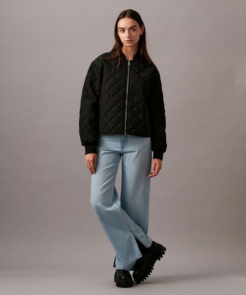 【 】CKJeans ハイライズワイドジーンズ◆送料無料◆ セール】ハイライズ ワイドレッグスリットジーンズ（デニム