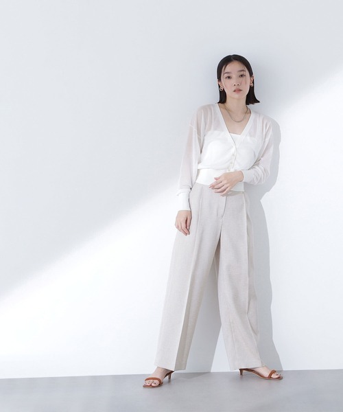 カーディガン 「Oggi8月号掲載」ベーシックシアーカーディガン レディース NATURAL BEAUTY BASIC カーディガン 「Oggi8月号掲載