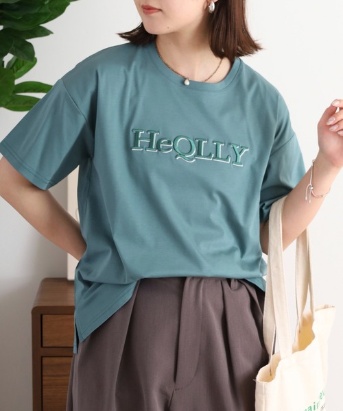 tシャツ BRODIAEA ぷっくり立体ロゴ半袖Tシャツ レディース