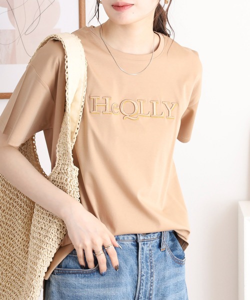 tシャツ 半袖 BRODIAEA ぷっくり立体ロゴ半袖Tシャツ レディース