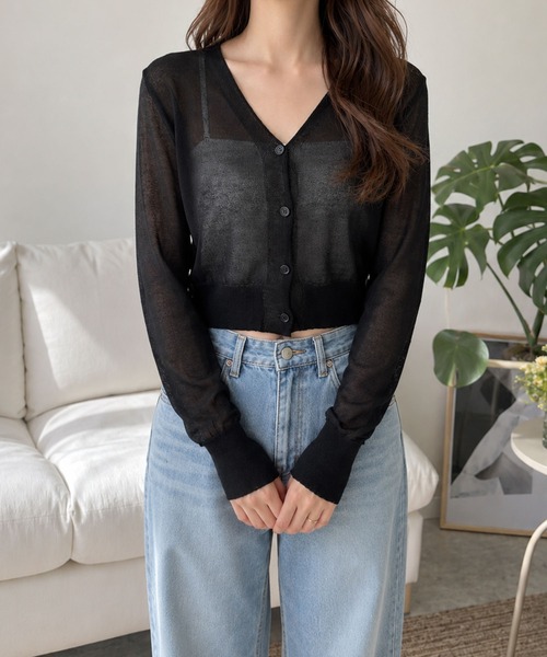Dewlily カーディガン 夏 「人気アイテム」透け感が人気の垢抜けこなれ