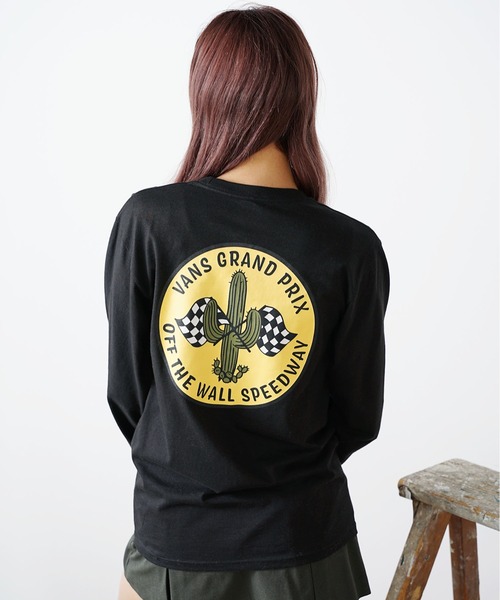 tシャツ VANS/ヴァンズ  M VANS GRAND PRIX LS TEE ロンT バックプリント レディース