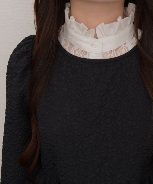 VIBGYOR Women つけ襟 付け襟 「resonance」レース フリル スタンド
