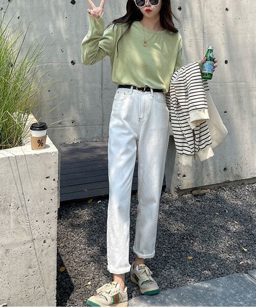 「MAISON DE THERESE」 長袖カットソー L ブルー レディース