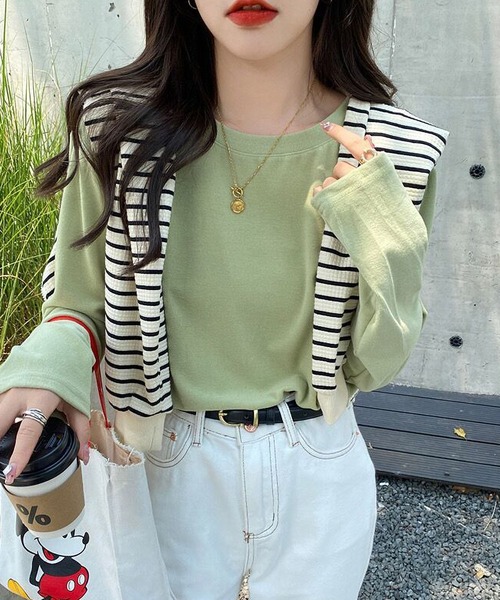「MAISON DE THERESE」 長袖カットソー L ブルー レディース