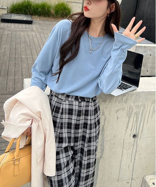 「MAISON DE THERESE」 長袖カットソー L ブルー レディース