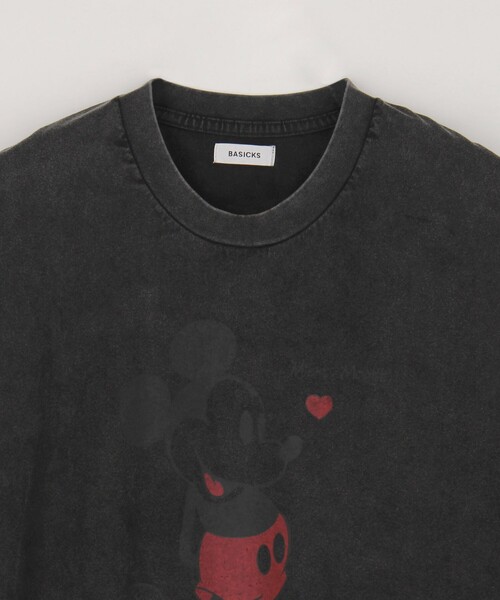 tシャツ BASICKS/ベイシックス ×Mickey Mouse Vintage print T / DIS-0501 /ミッキーマウス ヴィンテー BASICKS tシャツ BASICKS/ベイシックス ×Mickey Mouse Vintage