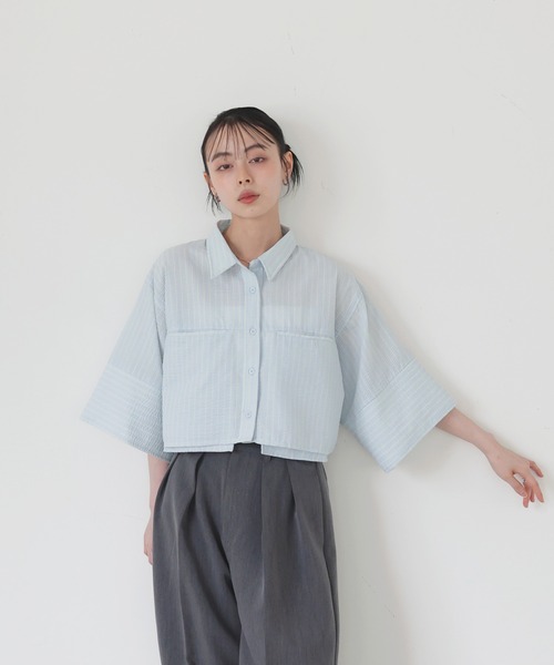 「LIAN」 7分袖シャツ FREE ブルー レディース