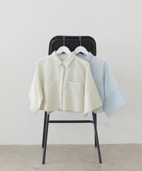 「LIAN」 7分袖シャツ FREE ブルー レディース LIAN 「LIAN」 7分袖シャツ FREE ブルー レディース : ZOZOTOWN