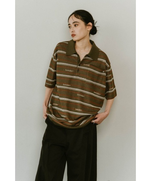 Knuth Marf（クヌースマーフ） ニット セーター logo stripe polo knit
