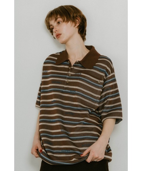Knuth Marf（クヌースマーフ） ニット セーター logo stripe polo knit