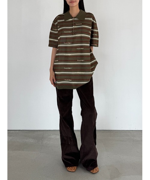 トップス Knuth Marf logo stripe polo knit logo stripe polo knit(unisex)/2color | KNUTH MARF