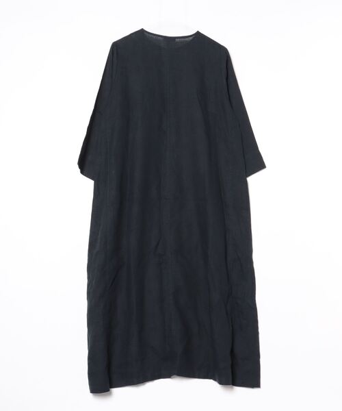 極美品✨フォグリネンワーク　リネン100%　長袖ワンピース　黒 極美品✨フォグリネンワーク リネン100% 長袖ワンピース 黒