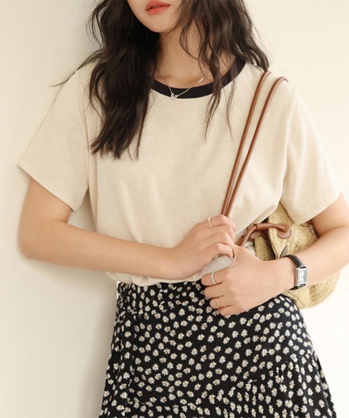 tシャツ 半袖 バイカラーシンプルTシャツ レディース : ZOZOTOWN Yahoo